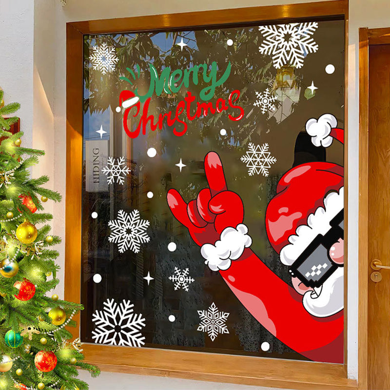 QIAWI™ Christmas Window Clings, Static Cling, No Glue, Reusable Holiday Decorations for Home and Shop Windows