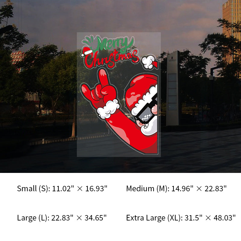 QIAWI™ Christmas Window Clings, Static Cling, No Glue, Reusable Holiday Decorations for Home and Shop Windows