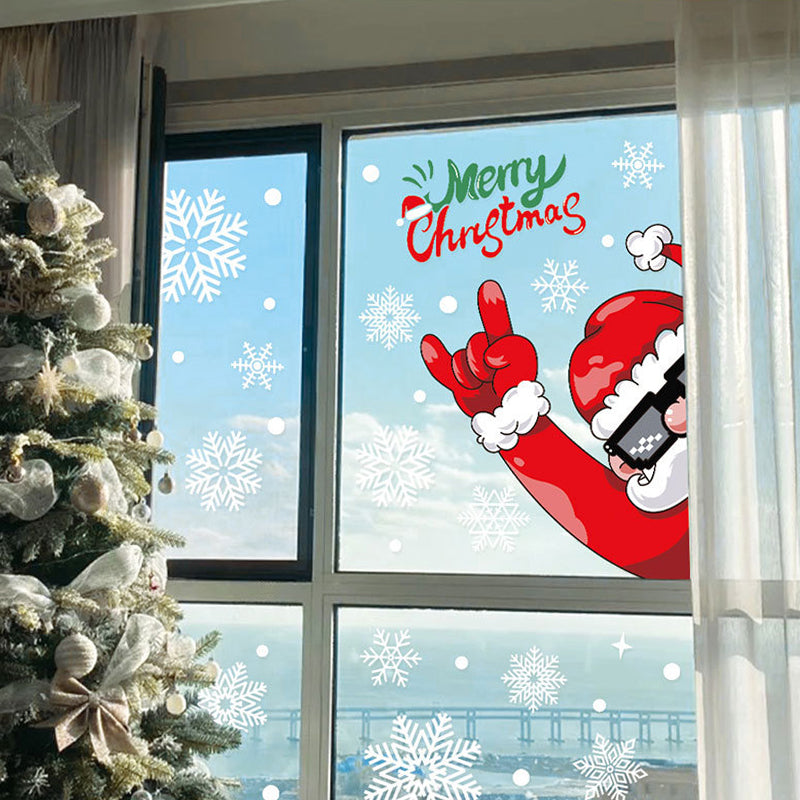 QIAWI™ Christmas Window Clings, Static Cling, No Glue, Reusable Holiday Decorations for Home and Shop Windows