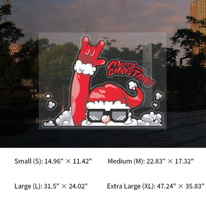 QIAWI™ Christmas Window Clings, Static Cling, No Glue, Reusable Holiday Decorations for Home and Shop Windows