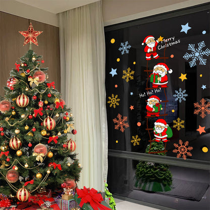 QIAWI™ Christmas Window Clings, Static Cling, No Glue, Reusable Holiday Decorations for Home and Shop Windows