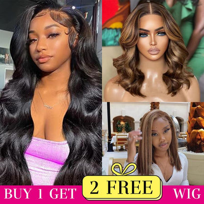 [Combo sale 26"&22"&22"]  Buy 1, Get 2 FREE! The Ultimate 3-Wig Style Bundle: Curly, Straight & Body Wave. 180% Density, Pre-Plucked.