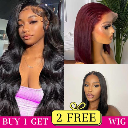 [Combo sale 26"&22"&22"]  Buy 1, Get 2 FREE! The Ultimate 3-Wig Style Bundle: Curly, Straight & Body Wave. 180% Density, Pre-Plucked.
